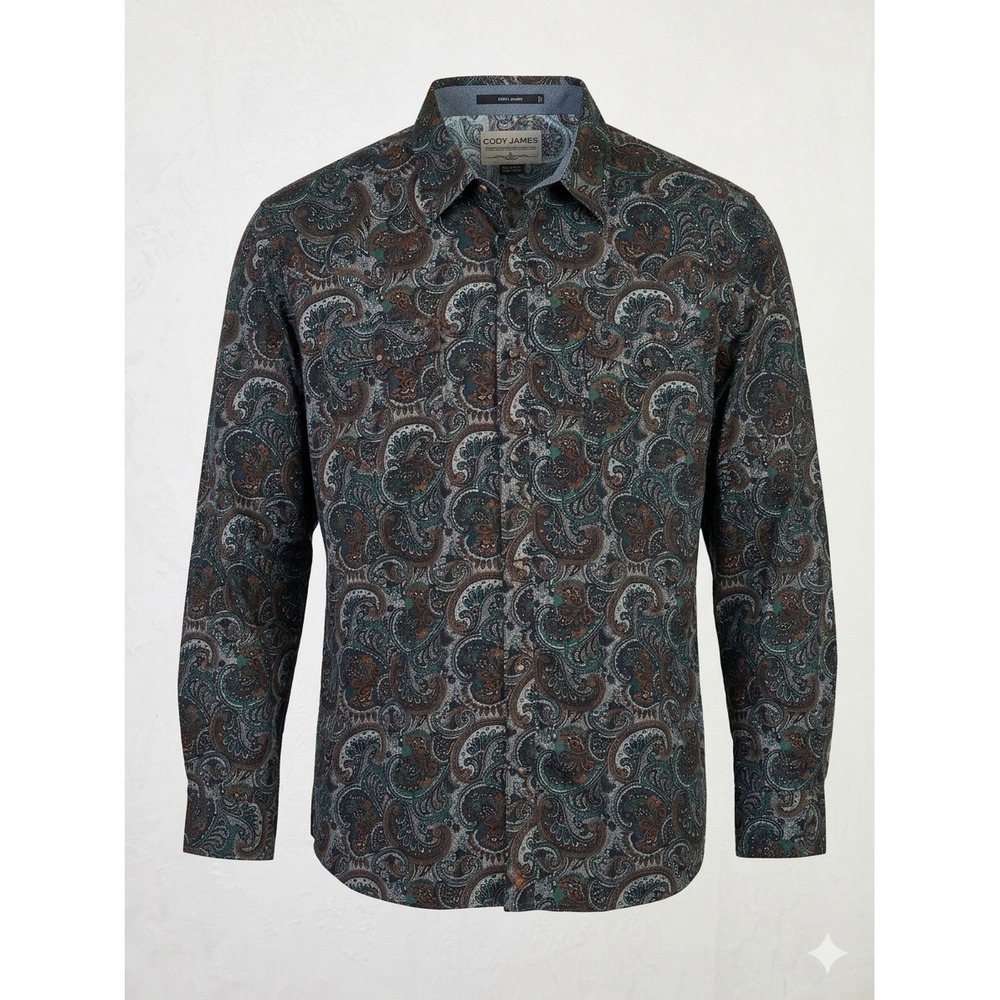 Cody James Western Wear Paisley Top Cotton Cowboy Southwestern Size 2XL Buttons